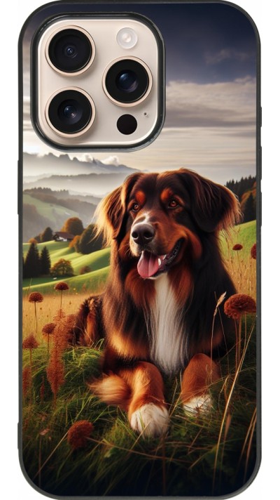 iPhone 16 Pro Case Hülle - Silikon schwarz Hund Land Schweiz