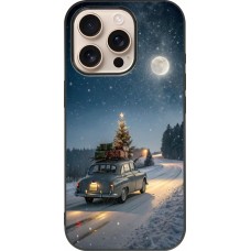 Coque iPhone 16 Pro - Silicone rigide noir Christmas 25 Car with Tree Xmas