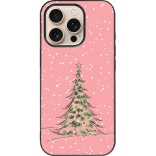 iPhone 16 Pro Case Hülle - Silikon schwarz Christmas 25 Pink Tree