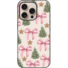 iPhone 16 Pro Case Hülle - Silikon schwarz Christmas 25 Vintage Ribbons