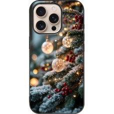 Coque iPhone 16 Pro - Silicone rigide noir Christmas 25 Xmas Decorated Tree