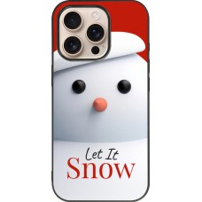 Coque iPhone 16 Pro - Silicone rigide noir Christmas 25 Xmas Snowman