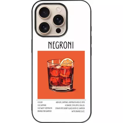 iPhone 16 Pro Case Hülle - Silikon schwarz Cocktail Rezept Negroni