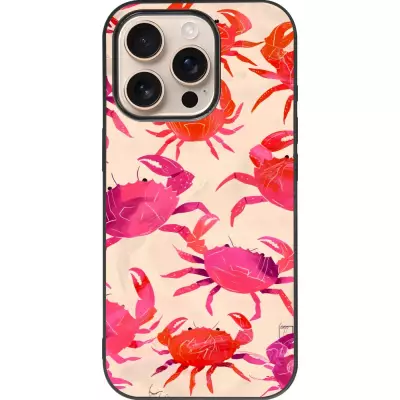 iPhone 16 Pro Case Hülle - Silikon schwarz Crabs Paint