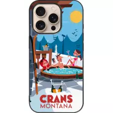 iPhone 16 Pro Case Hülle - Silikon schwarz Crans-Montana Mountain Jacuzzi