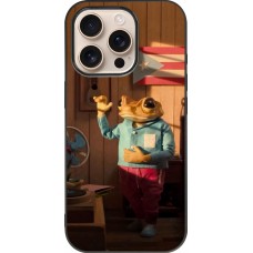 iPhone 16 Pro Case Hülle - Silikon schwarz Dancing frog DTMF