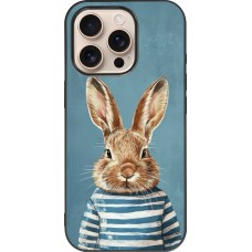 iPhone 16 Pro Case Hülle - Silikon schwarz Easter 2026 Rabbit navy
