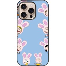 Coque iPhone 16 Pro - Silicone rigide noir Easter 2026 Snoopy
