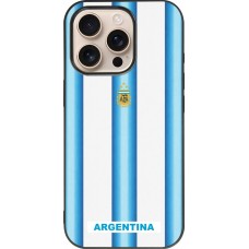 iPhone 16 Pro Case Hülle - Silikon schwarz Argentinien 2026 personalisierbares Fussballtrikot