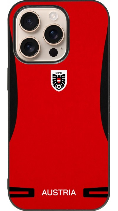 iPhone 16 Pro Case Hülle - Silikon schwarz O?sterreich 2026 personalisierbares Fussballtrikot