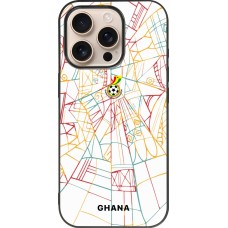 Coque iPhone 16 Pro - Silicone rigide noir Maillot de football Ghana 2026 personnalisable