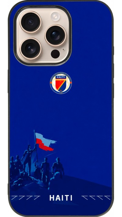 iPhone 16 Pro Case Hülle - Silikon schwarz Haiti 2026 personalisierbares Fussballtrikot