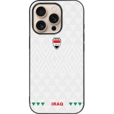 iPhone 16 Pro Case Hülle - Silikon schwarz Irak 2026 personalisierbares Fussballtrikot
