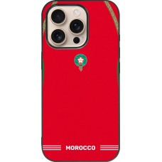 iPhone 16 Pro Case Hülle - Silikon schwarz Marokko 2026 personalisierbares Fussballtrikot