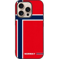 iPhone 16 Pro Case Hülle - Silikon schwarz Norwegen 2026 personalisierbares Fussballtrikot