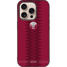 iPhone 16 Pro Case Hülle - Silikon schwarz Qatar 2026 personalisierbares Fussballtrikot