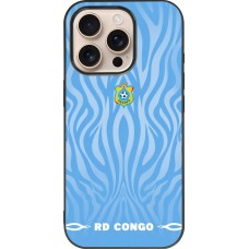 iPhone 16 Pro Case Hülle - Silikon schwarz Demokratische Republik Kongo 2026 personalisierbares Fussballtrikot