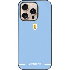 iPhone 16 Pro Case Hülle - Silikon schwarz Uruguay 2026 personalisierbares Fussballtrikot