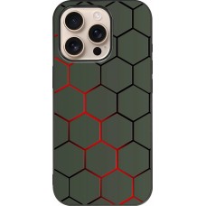 iPhone 16 Pro Case Hülle - Silikon schwarz Geometric Line red