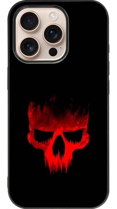 iPhone 16 Pro Case Hülle - Silikon schwarz Halloween 2023 scary skull