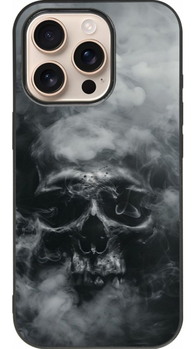 iPhone 16 Pro Case Hülle - Silikon schwarz Halloween 2024 smoky skull