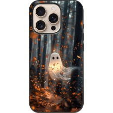 Coque iPhone 16 Pro - Silicone rigide noir Halloween 2025 Ghost in the forest