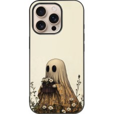 Coque iPhone 16 Pro - Silicone rigide noir Halloween 2025 Ghost gardener