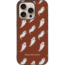 Coque iPhone 16 Pro - Silicone rigide noir Halloween 2025 Pattern of ghosts