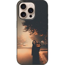 Coque iPhone 16 Pro - Silicone rigide noir Halloween 2025 Scream