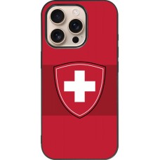 iPhone 16 Pro Case Hülle - Silikon schwarz Hockey World Championship Ecusson Suisse