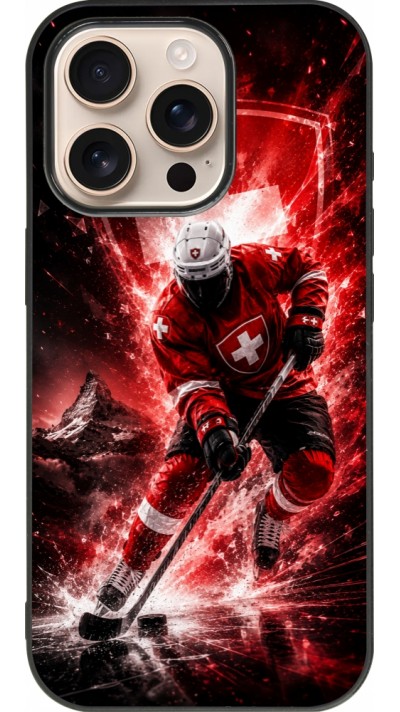 iPhone 16 Pro Case Hülle - Silikon schwarz Hockey World Championship Player