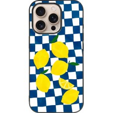 Coque iPhone 16 Pro - Silicone rigide noir Illustration lemons 2026