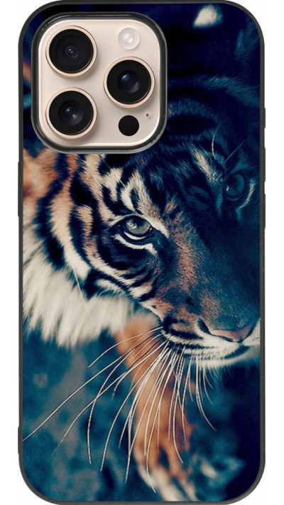 Coque iPhone 16 Pro - Silicone rigide noir Incredible Lion