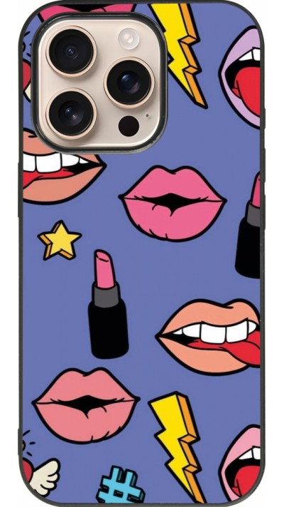 Coque iPhone 16 Pro - Silicone rigide noir Lips and lipgloss