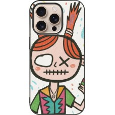iPhone 16 Pro Case Hülle - Silikon schwarz Little Girl Sketch