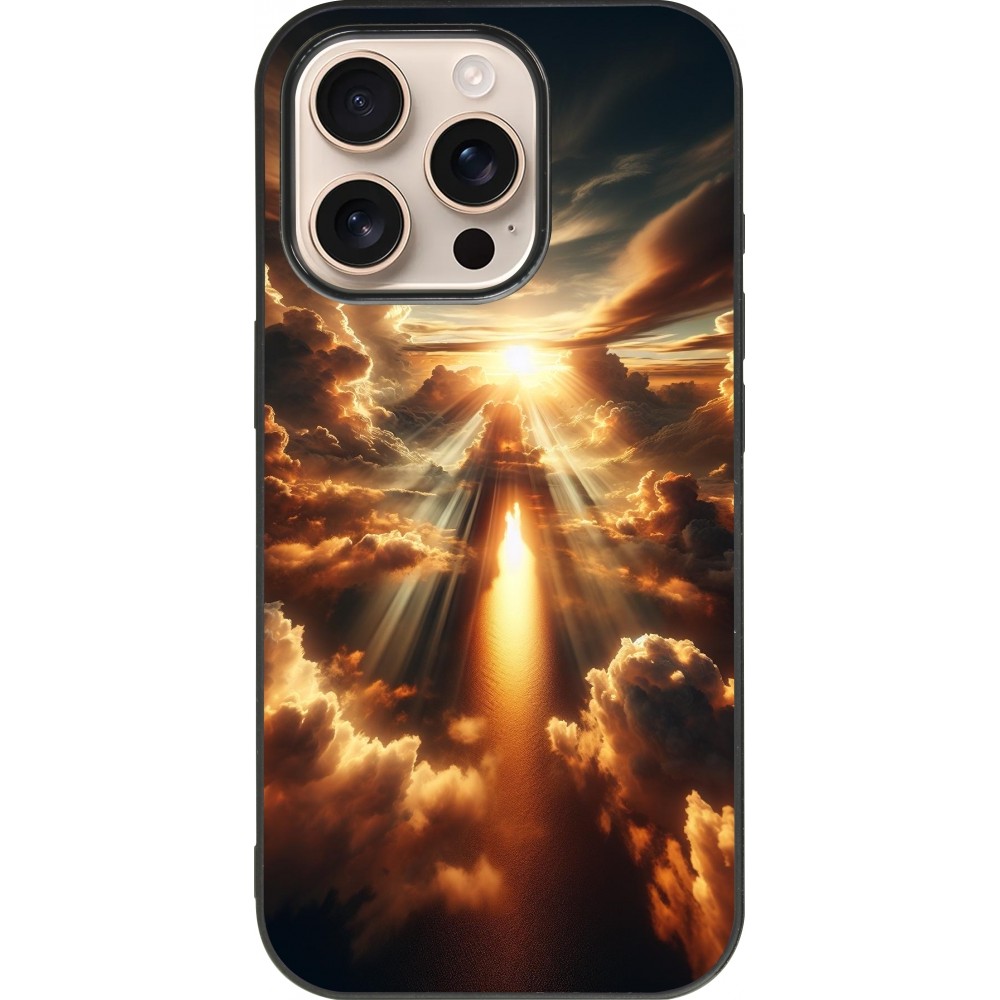 iPhone 16 Pro Case Hülle - Silikon schwarz Himmelsleuchten Zenit