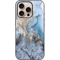 Coque iPhone 16 Pro - Silicone rigide noir Marble 04