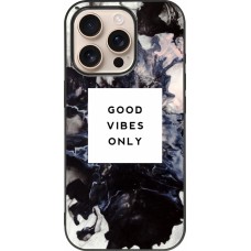 iPhone 16 Pro Case Hülle - Silikon schwarz Marble Good Vibes Only