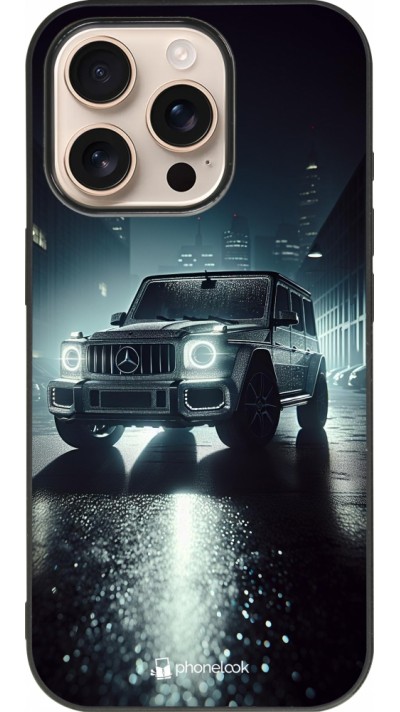 Coque iPhone 16 Pro - Silicone rigide noir Mercedes G AMG Night