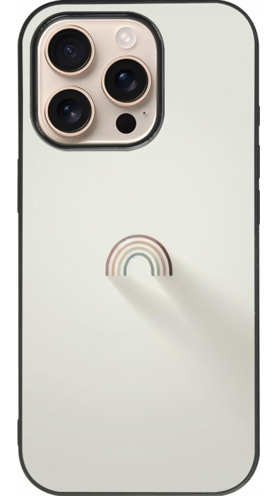 Coque iPhone 16 Pro - Silicone rigide noir Mini Rainbow Minimal