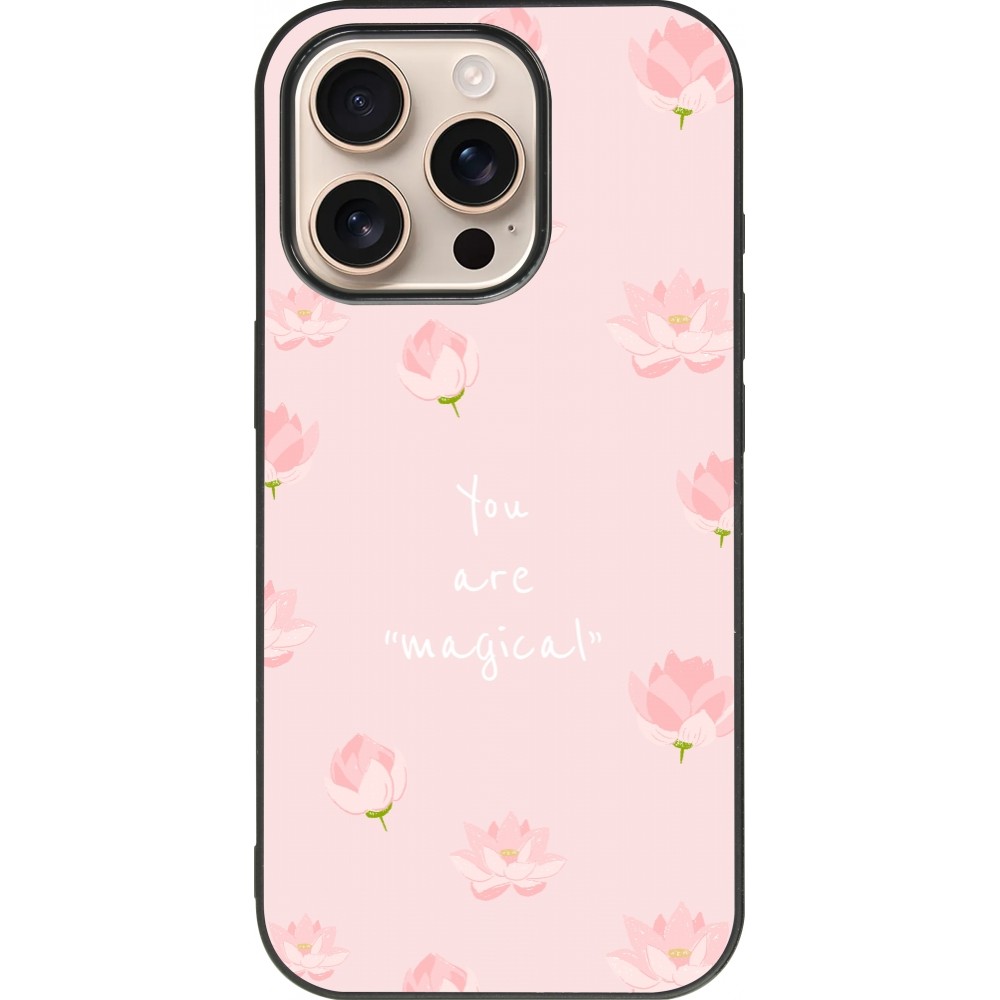 Coque iPhone 16 Pro - Silicone rigide noir Mom 2023 your are magical