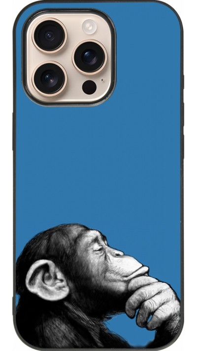 Coque iPhone 16 Pro - Silicone rigide noir Monkey Pop Art
