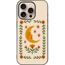 Coque iPhone 16 Pro - Silicone rigide noir Half moon stamp 2026