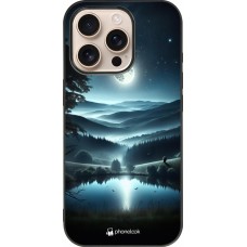 Coque iPhone 16 Pro - Silicone rigide noir Night Sky View