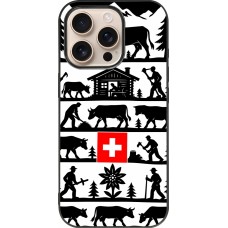 Coque iPhone 16 Pro - Silicone rigide noir Poya Suisse 1