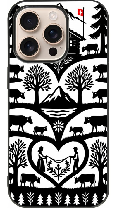 Coque iPhone 16 Pro - Silicone rigide noir Poya Suisse 2