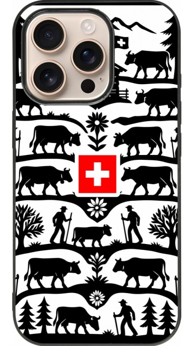 Coque iPhone 16 Pro - Silicone rigide noir Poya Suisse 3