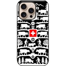 Coque iPhone 16 Pro - Silicone rigide noir Poya Suisse 3 noir