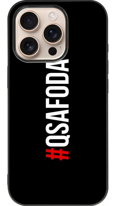 Coque iPhone 16 Pro - Silicone rigide noir Qsafoda 1