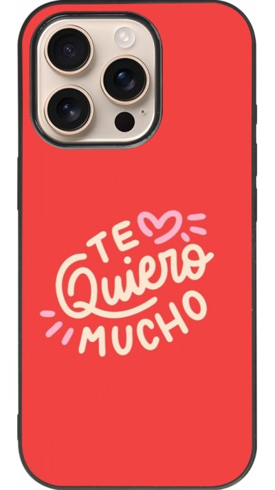iPhone 16 Pro Case Hülle - Silikon schwarz Saint Valentines Day 26 Te quiero mucho